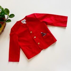 Vintage Good Lad Made in USA Red Plaid Holiday Blazer | Size 4